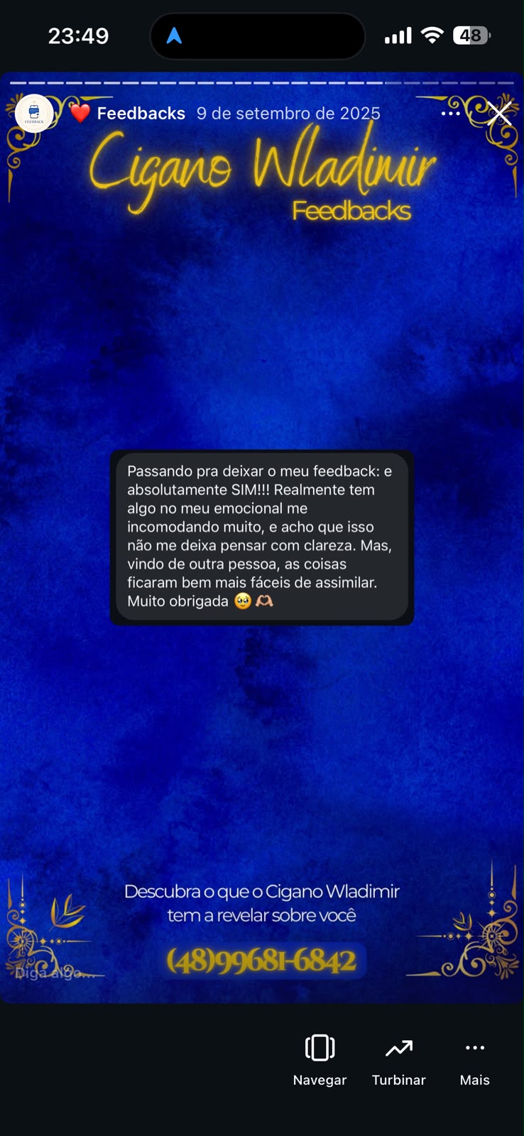 Feedback de leitura de cartas